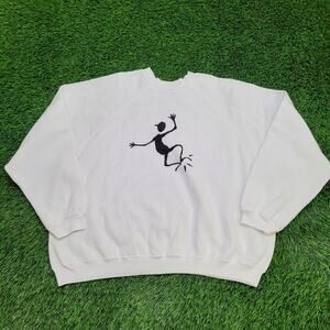 Vintage Stick-Figure Sweatshirt Womens 2XL 27x24 Oversized